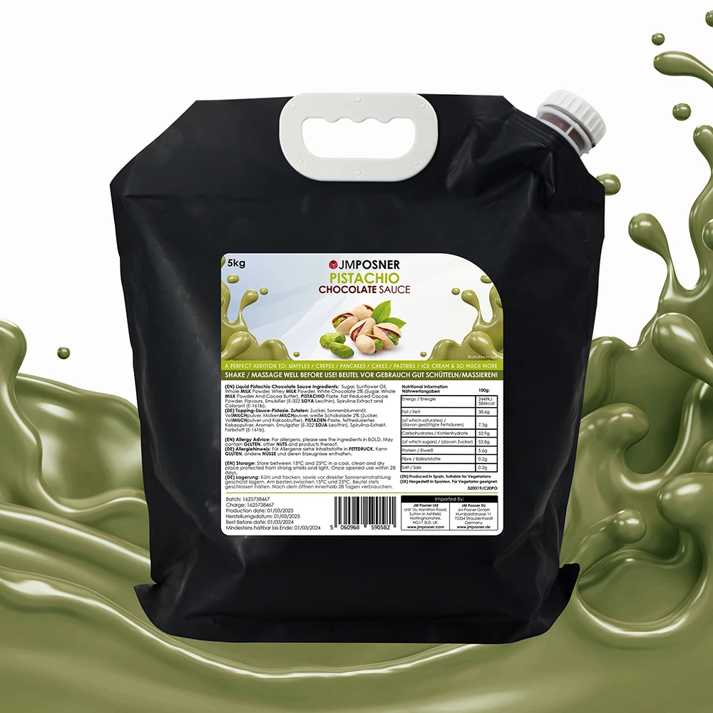 JMP LIQUID PISTACHIO CHOCOLATE SAUCE 5KG BAG