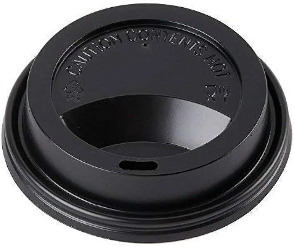 DWS 12OZ BLACK COFFEE LIDS X50