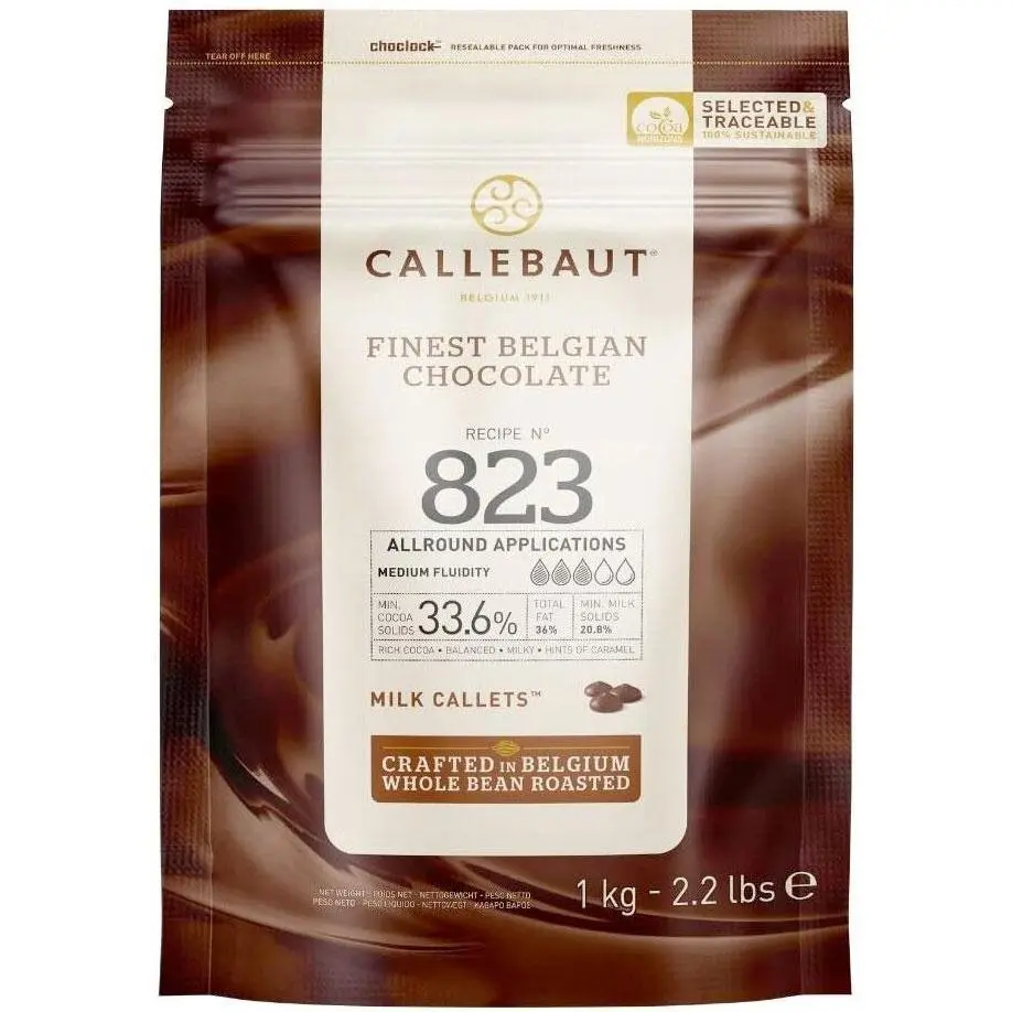 CALLEBAUT 823 MILK CHOCOLATE CALLETS 1KG
