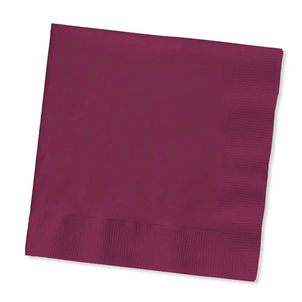 NAPKINS BURGUNDY 1-PLY X100