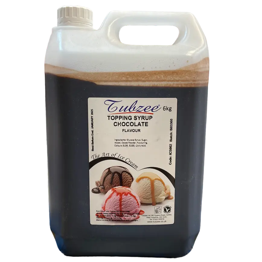 TUBZEE CHOCOLATE 6KG TOPPING SYRUP