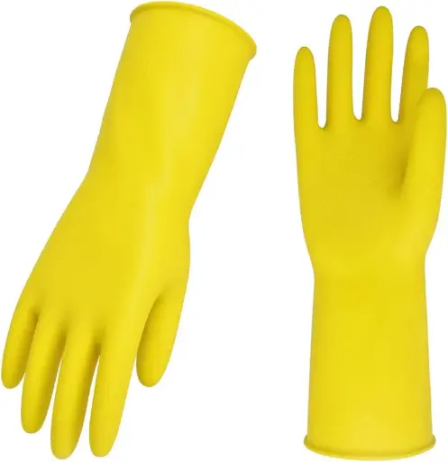 [ST9313] Washing Gloves 1 Pair Yellow/Large