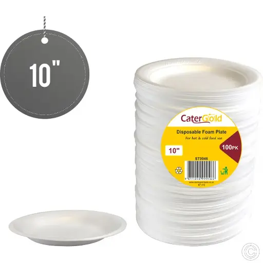 [ST9946] Foam Plate 10" (25cm) 100 pk