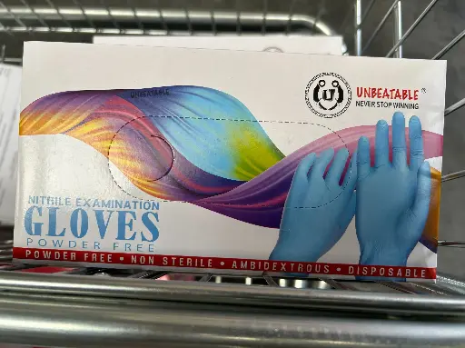 [NAJL02] UNBEATABLE BLUE GLOVES (LARGE) NITRILE X100